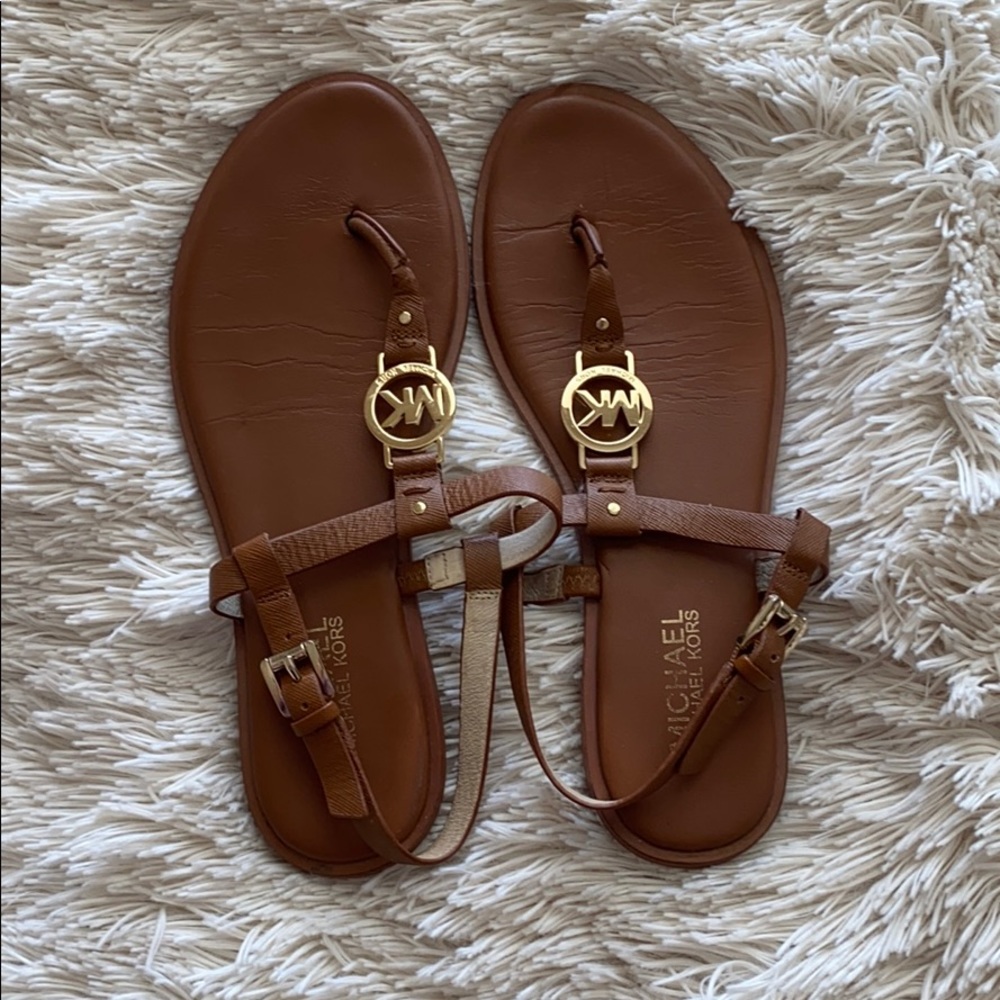 Michael Kors Brown Leather Sandals